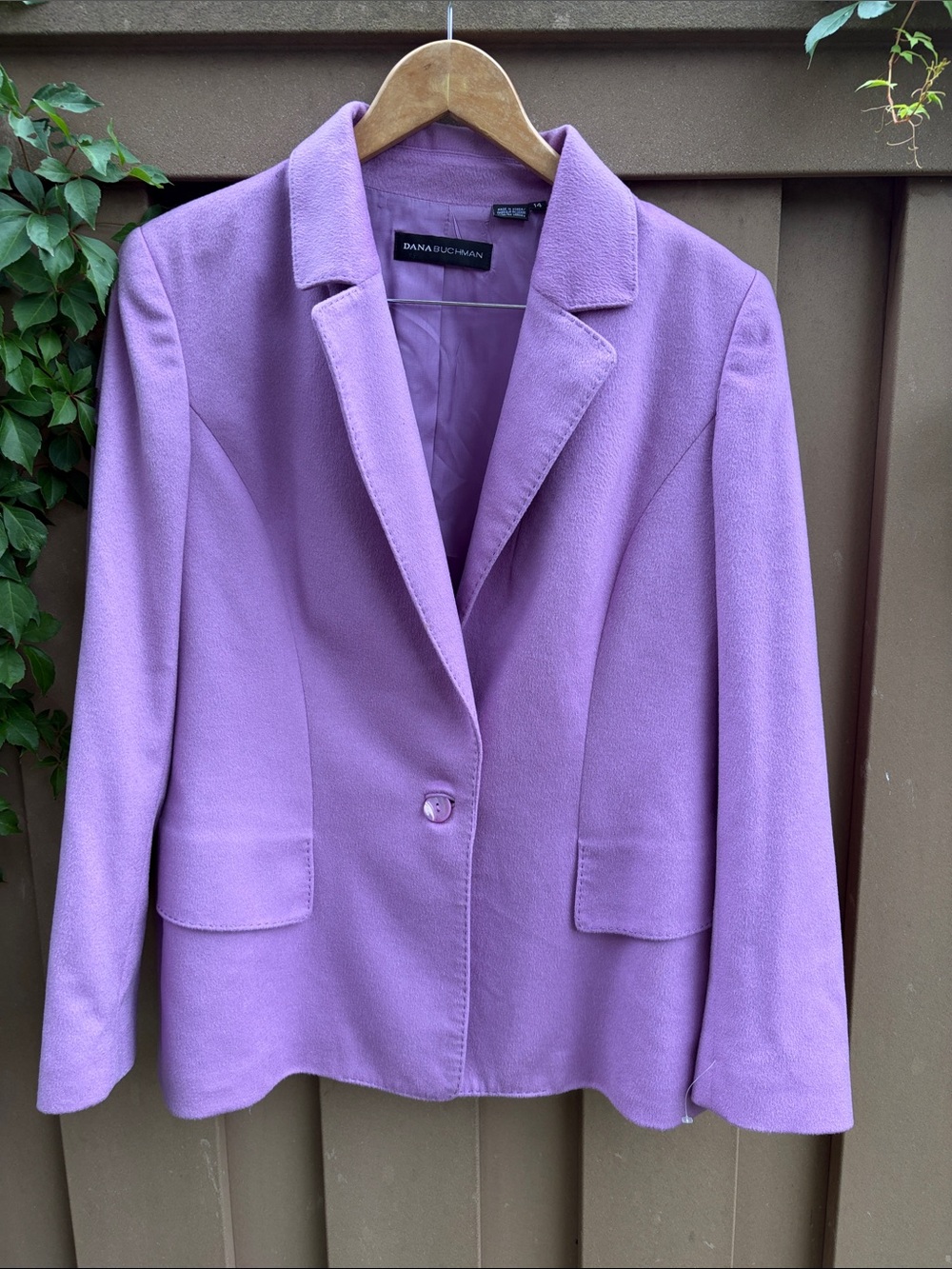 Dana Buchman Cashmere Lavender Single-Button Blazer